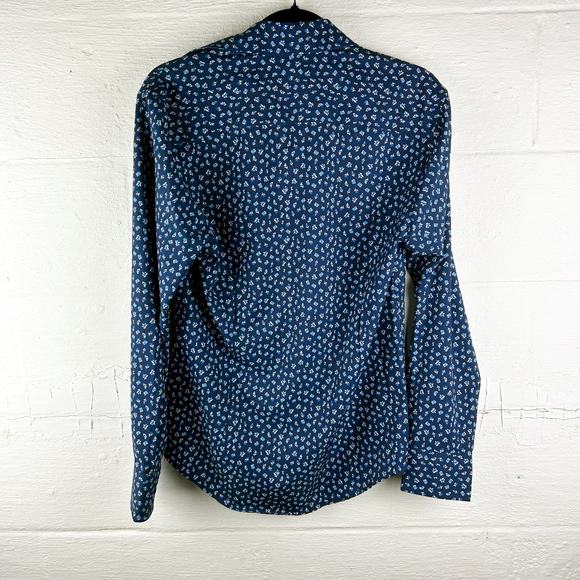 CON.STRUCT Slim Fit Floral Print Long Sleeve Button Down Shirt Preppy - Picture 3 of 9
